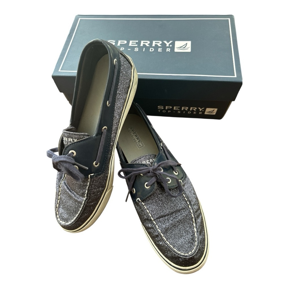 Sperry Women’s Biscayne Navy Sparkle Top-Siders